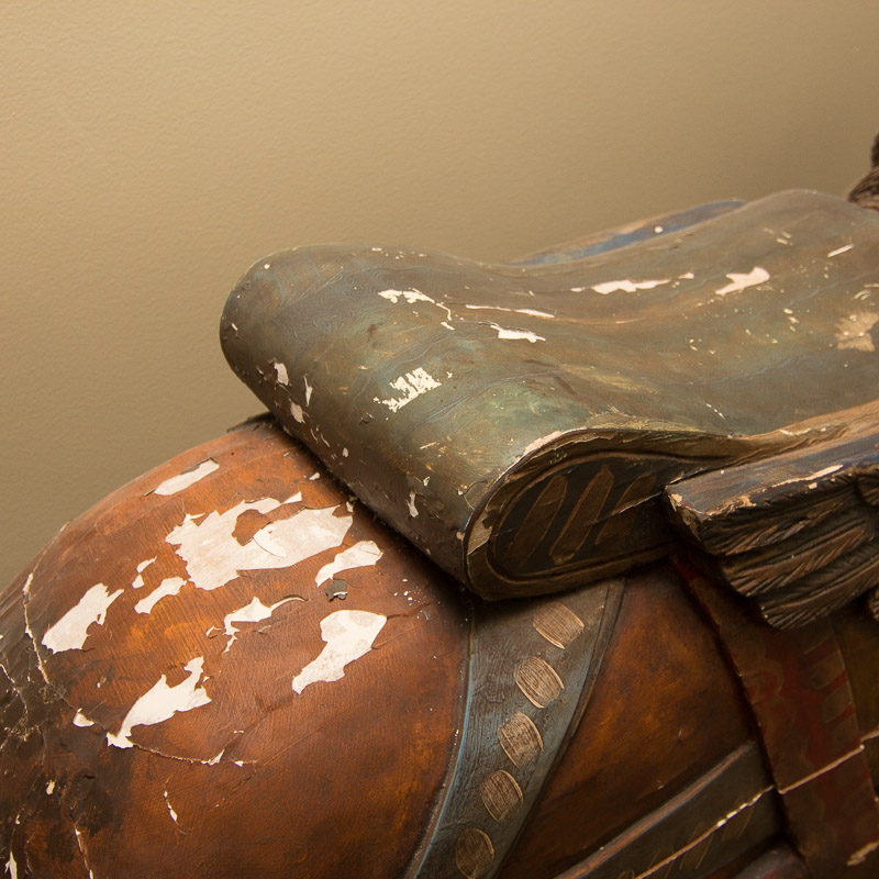 Vintage Hand Carved Dentzel Carousel Flag Horse Reproduction