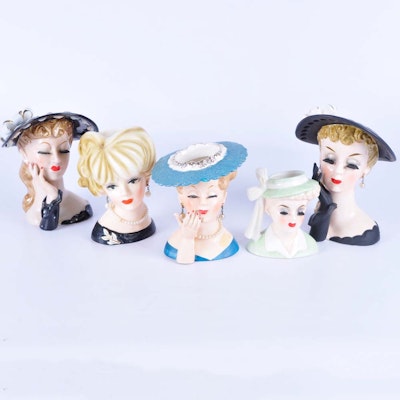 Collection of Vintage Napco Head Vases Collection of Vintage Napco Head Vases