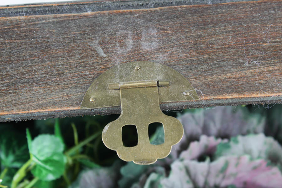 Decorative Wooden Storage Box with Faux Ivy