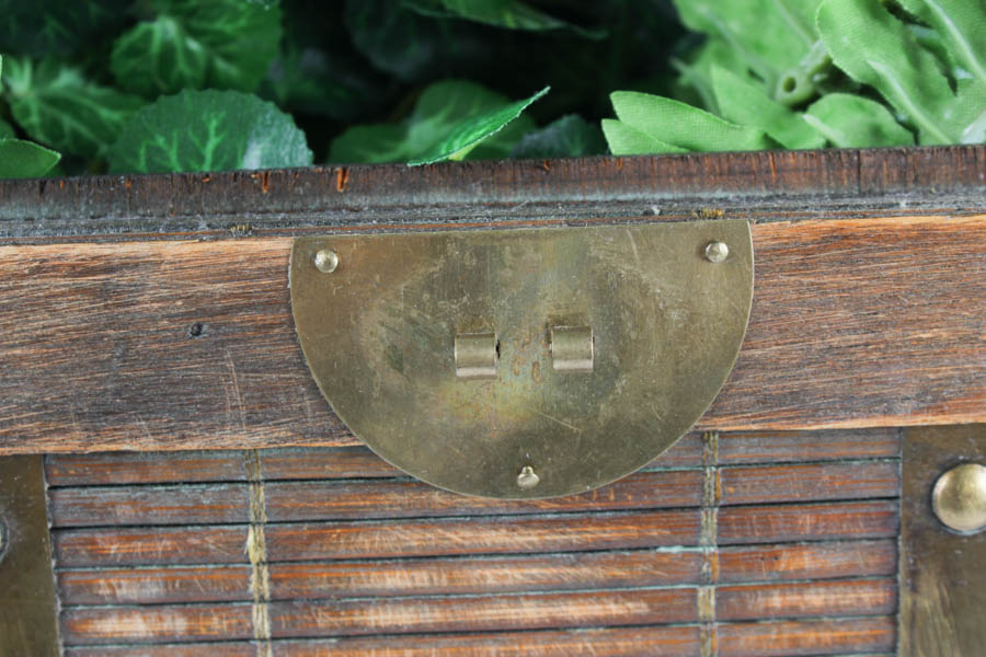 Decorative Wooden Storage Box with Faux Ivy