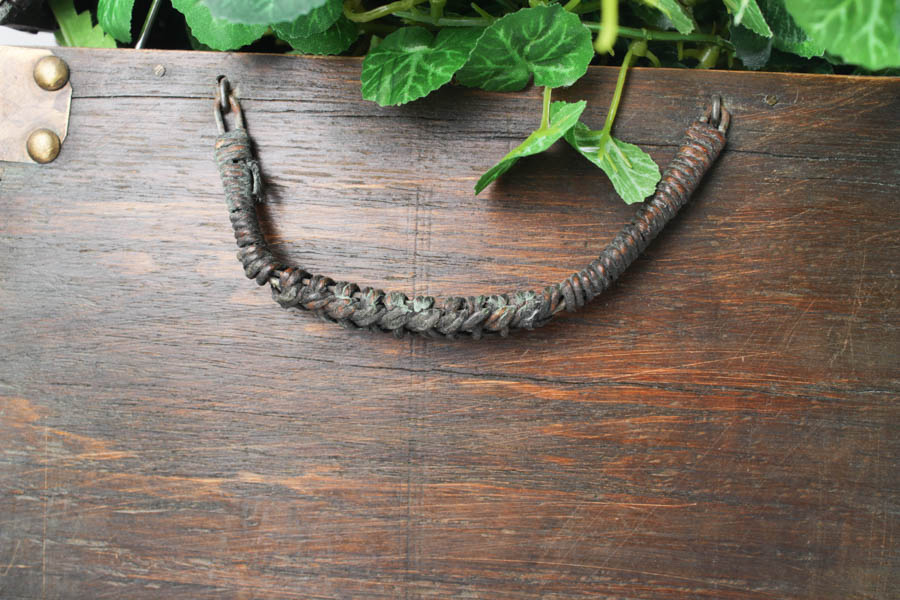 Decorative Wooden Storage Box with Faux Ivy