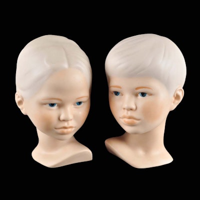 Pair of Vintage Holland Mold Porcelain Bust Statues Pair of Vintage Holland Mold Porcelain Bust Statues