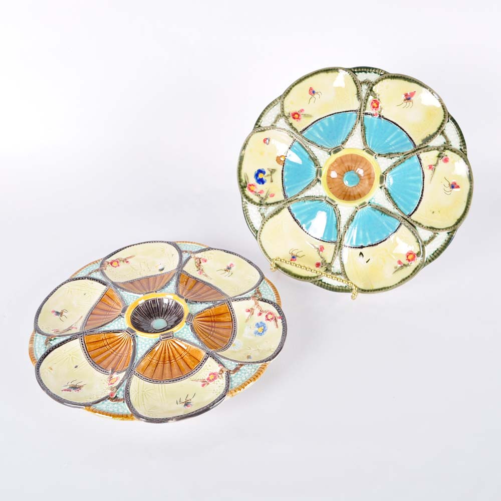 Majolica Oyster Plates