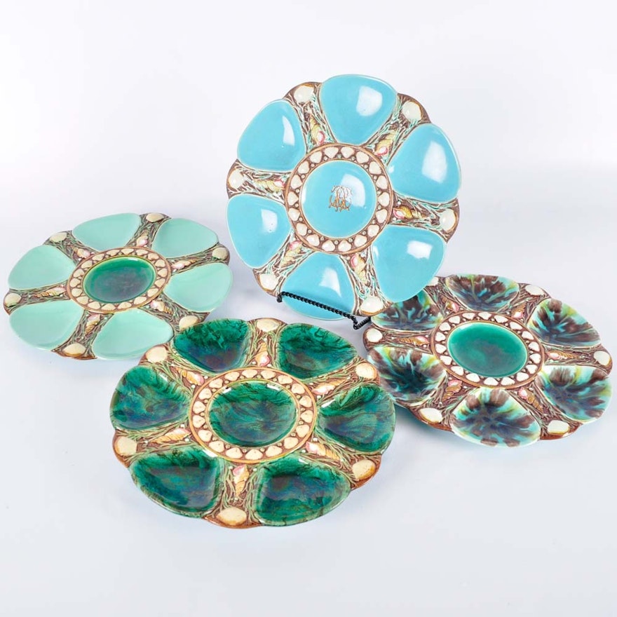 Majolica Oyster Plates