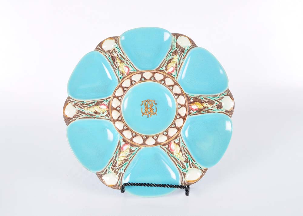 Majolica Oyster Plates