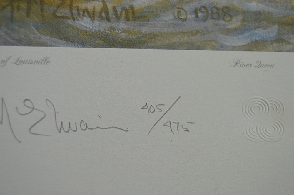 Signed Frank McElwain "Cincinnati Bicentennial Tall Stacks" Print