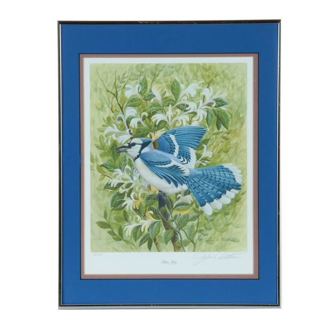 John Ruthven Signed Limited Edition Offset Lithograph "Blue Jay"