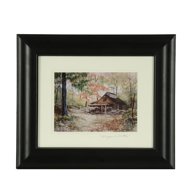 John Starkey Signed Photographic Reproduction of Watercolor "Sugar Shack"