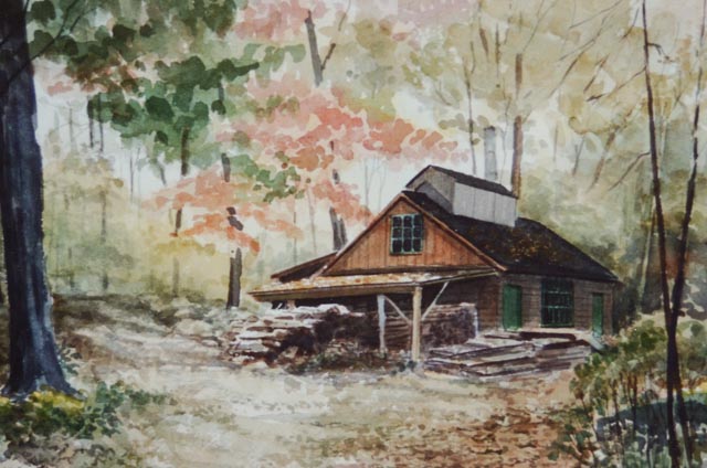 John Starkey Signed Photographic Reproduction of Watercolor "Sugar Shack"