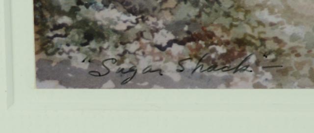 John Starkey Signed Photographic Reproduction of Watercolor "Sugar Shack"