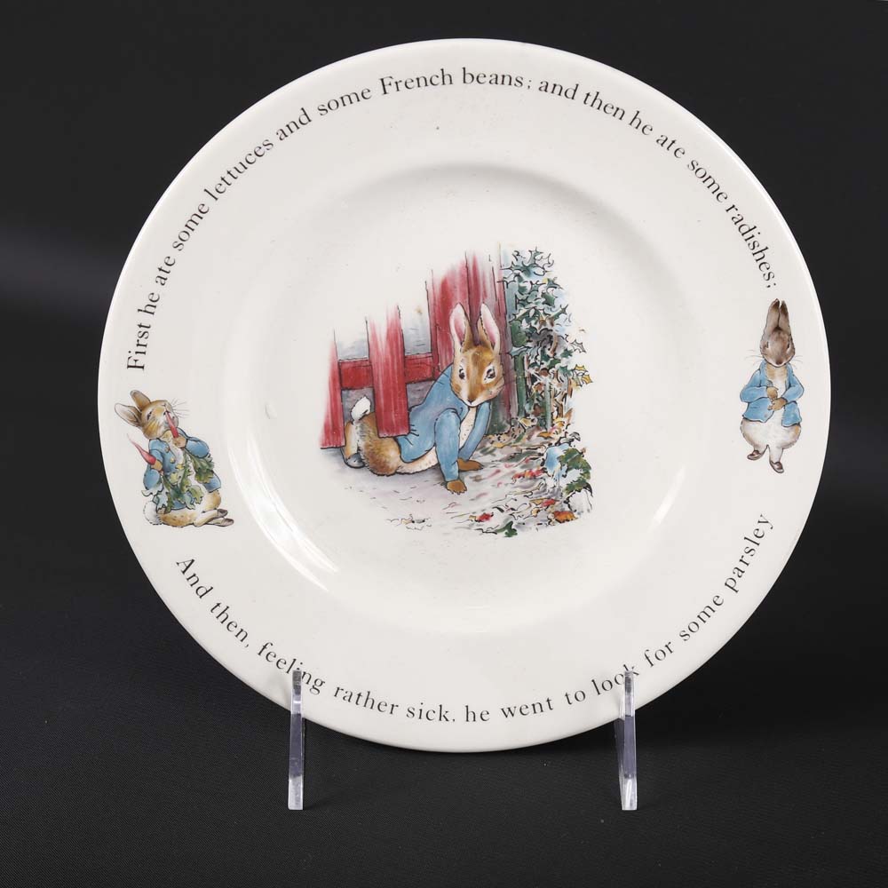 Wedgwood Peter Rabbit Plate and Royal Albert Flopsy Bunny Bank