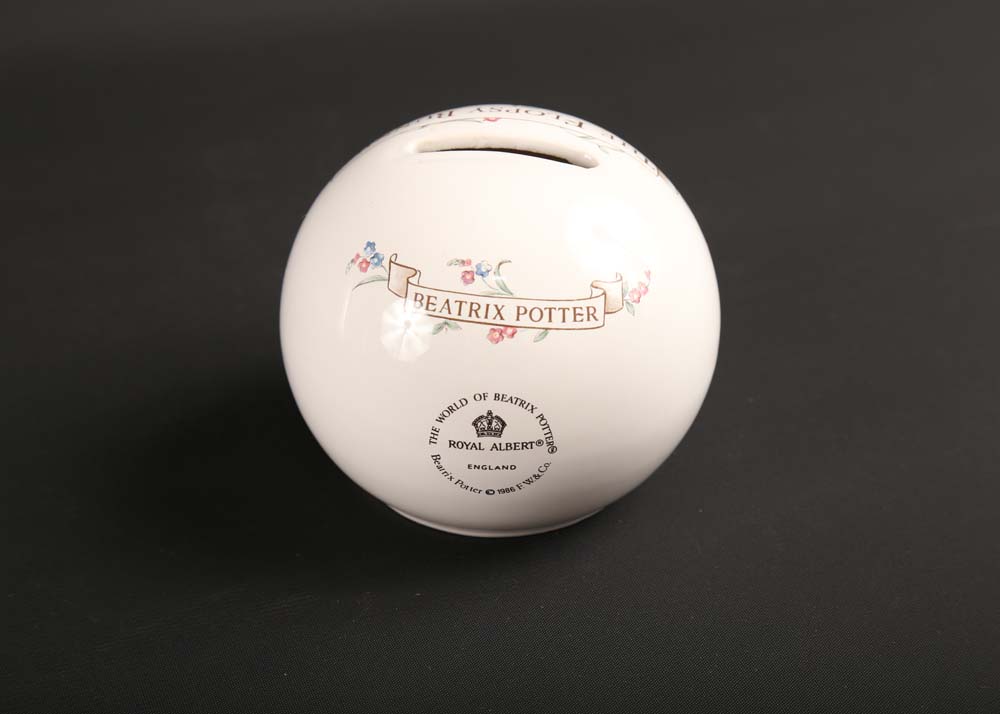 Wedgwood Peter Rabbit Plate and Royal Albert Flopsy Bunny Bank