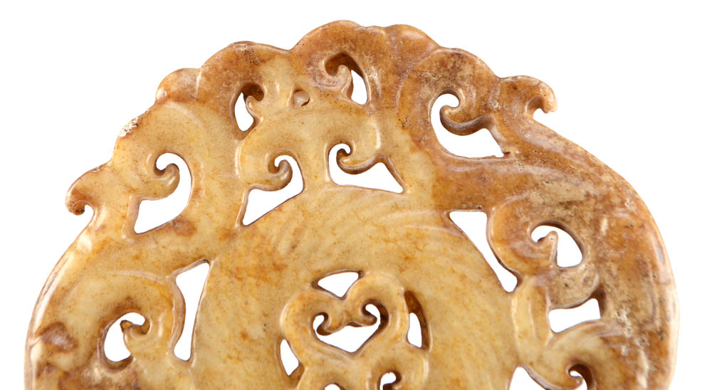 Pair of Chinese Carved Soapstone Pendants