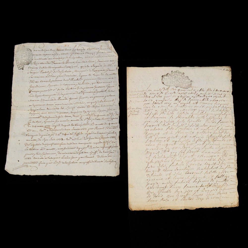 Two Early 18th Century French Handwritten Letters