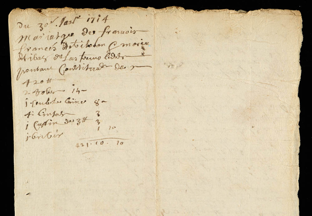 Two Early 18th Century French Handwritten Letters