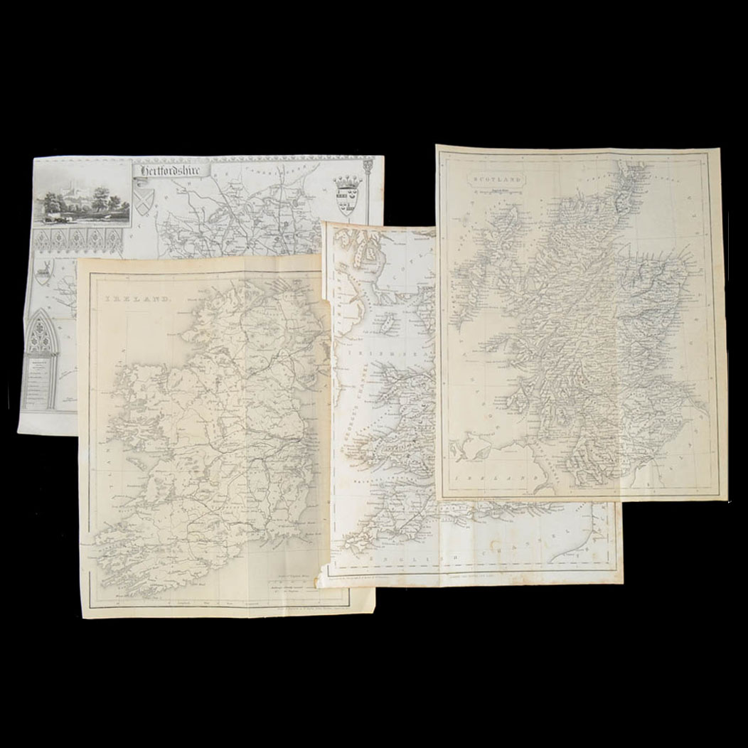 Four Unframed 19th Century Maps of Britain
