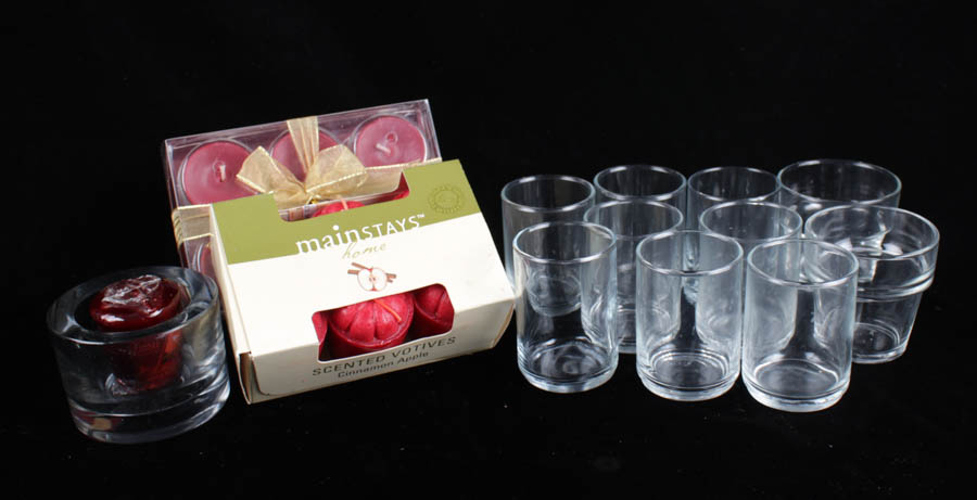 Assortment of Glass Votive Candle Holders