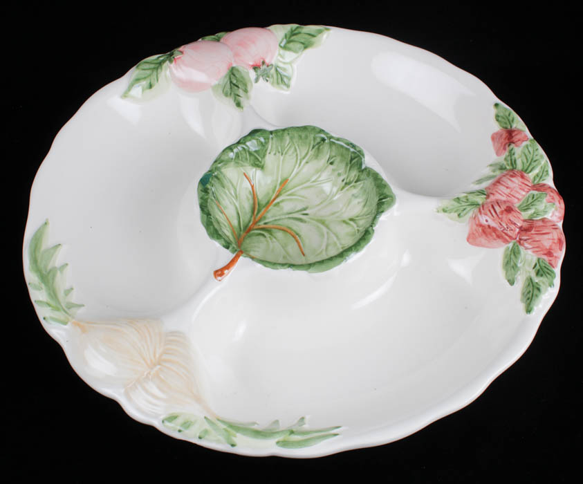 Ceramic Veggie Crudite and Dip Platter and Sugar Bowl