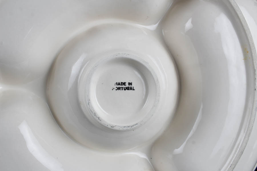 Ceramic Veggie Crudite and Dip Platter and Sugar Bowl