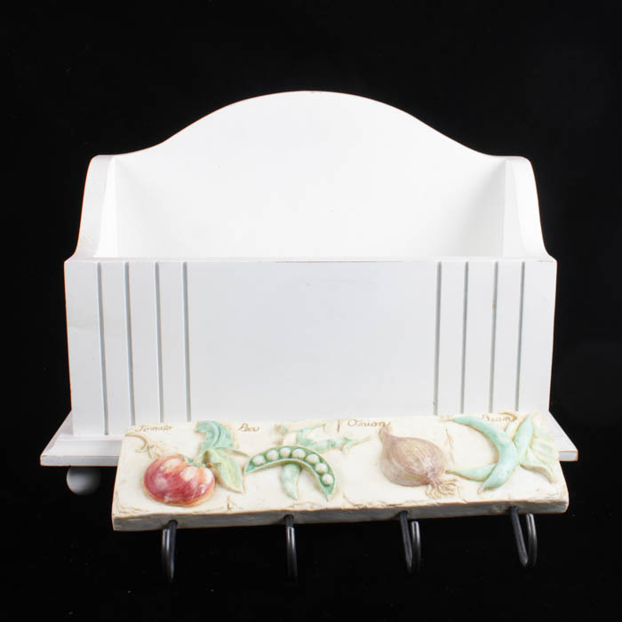 Handcasted China Kitchen Hook and Wooden Letter Holder