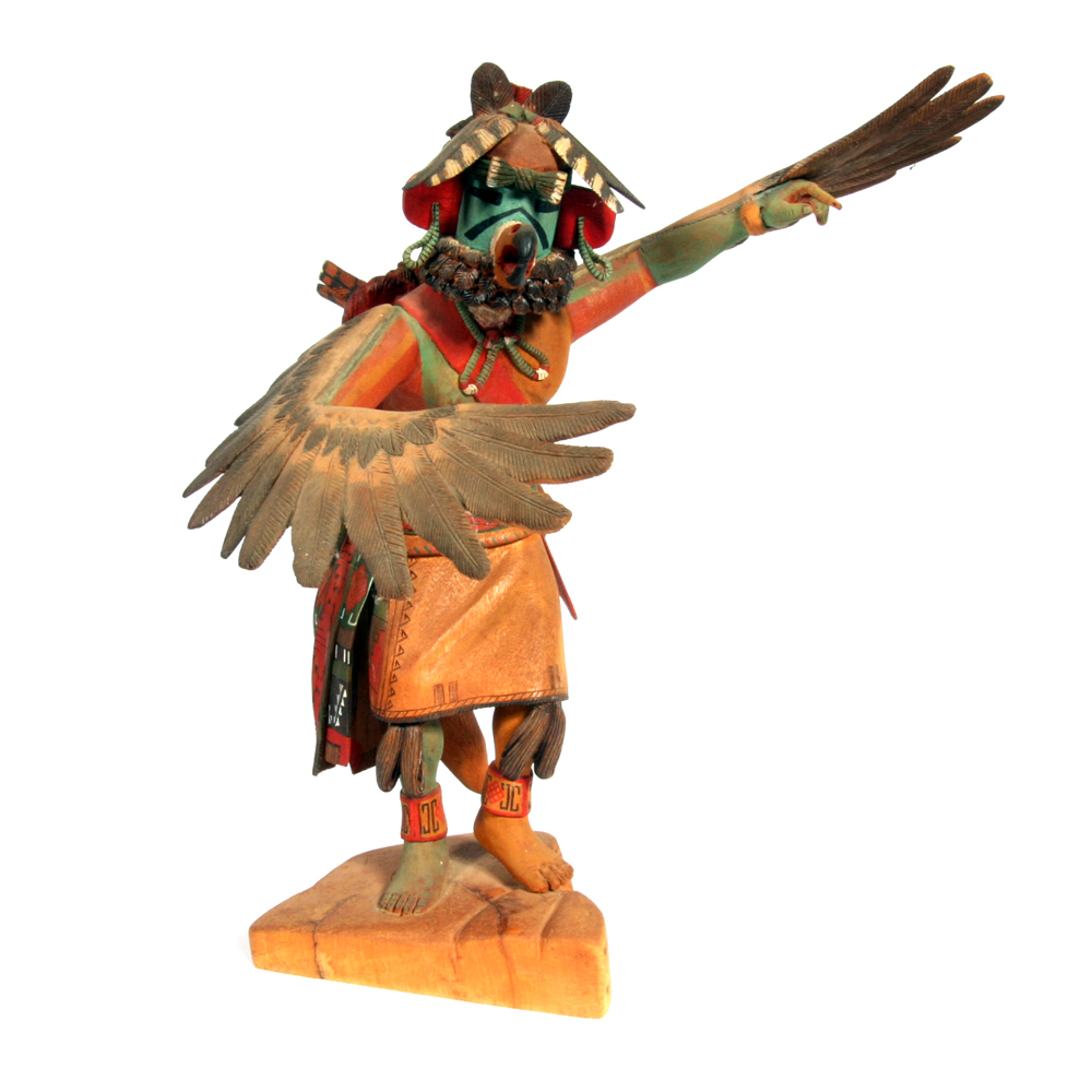W.M. Koots "Kawa-hu" Signed Eagle Dancer Kachina Doll Sculpture
