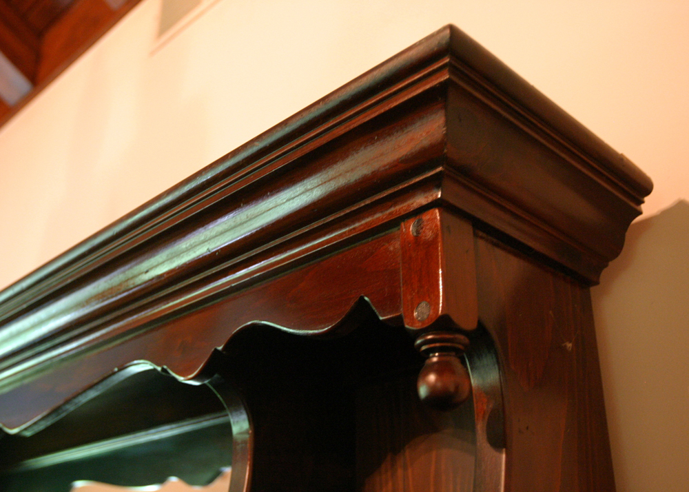 Ethan Allen Pine Triple Dresser Hutch With Mirror