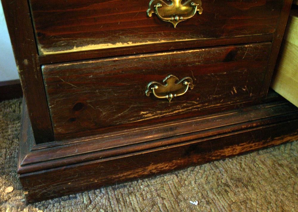 Ethan Allen Pine Triple Dresser Hutch With Mirror