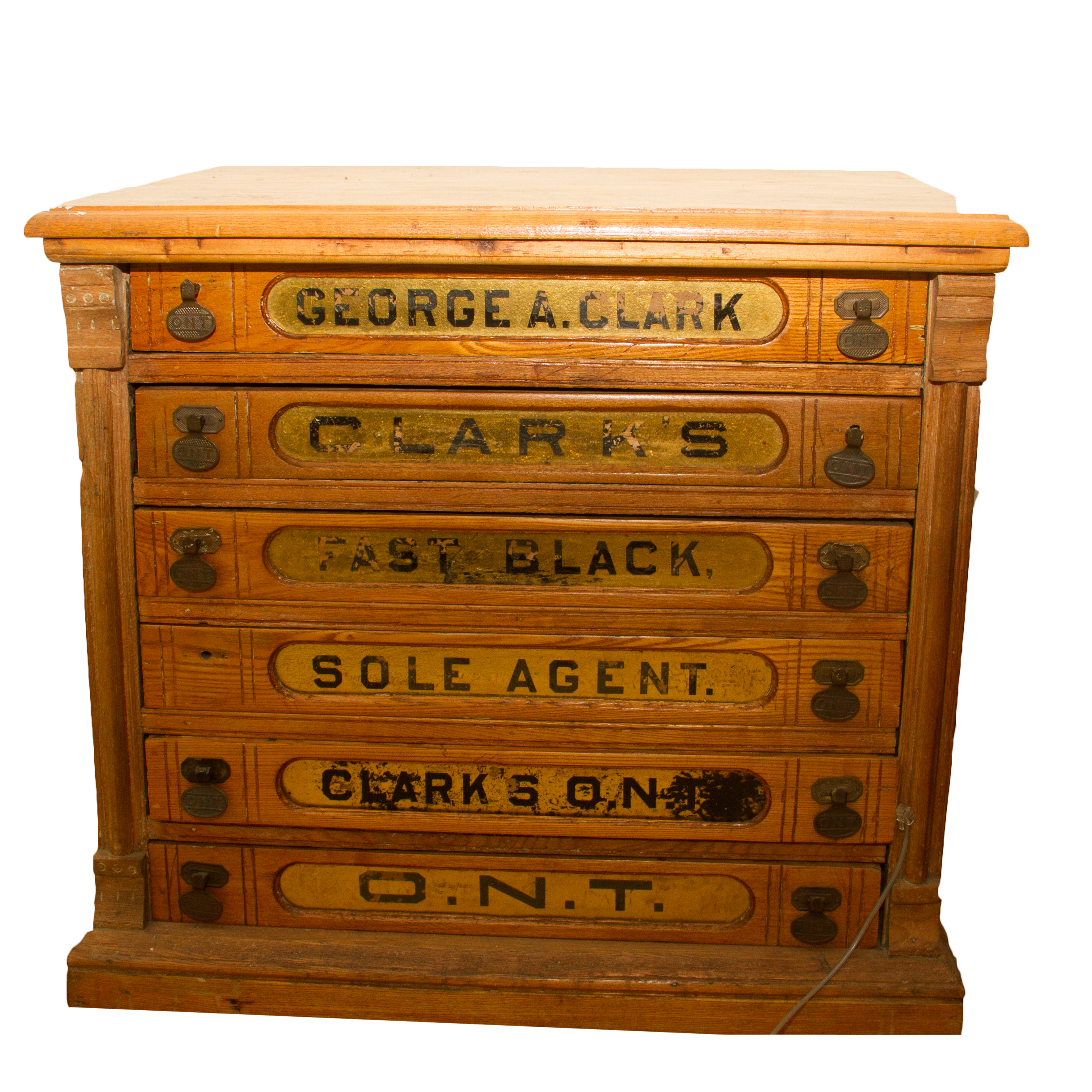 Antique Clark's Salesman Sample Spool Cabinet