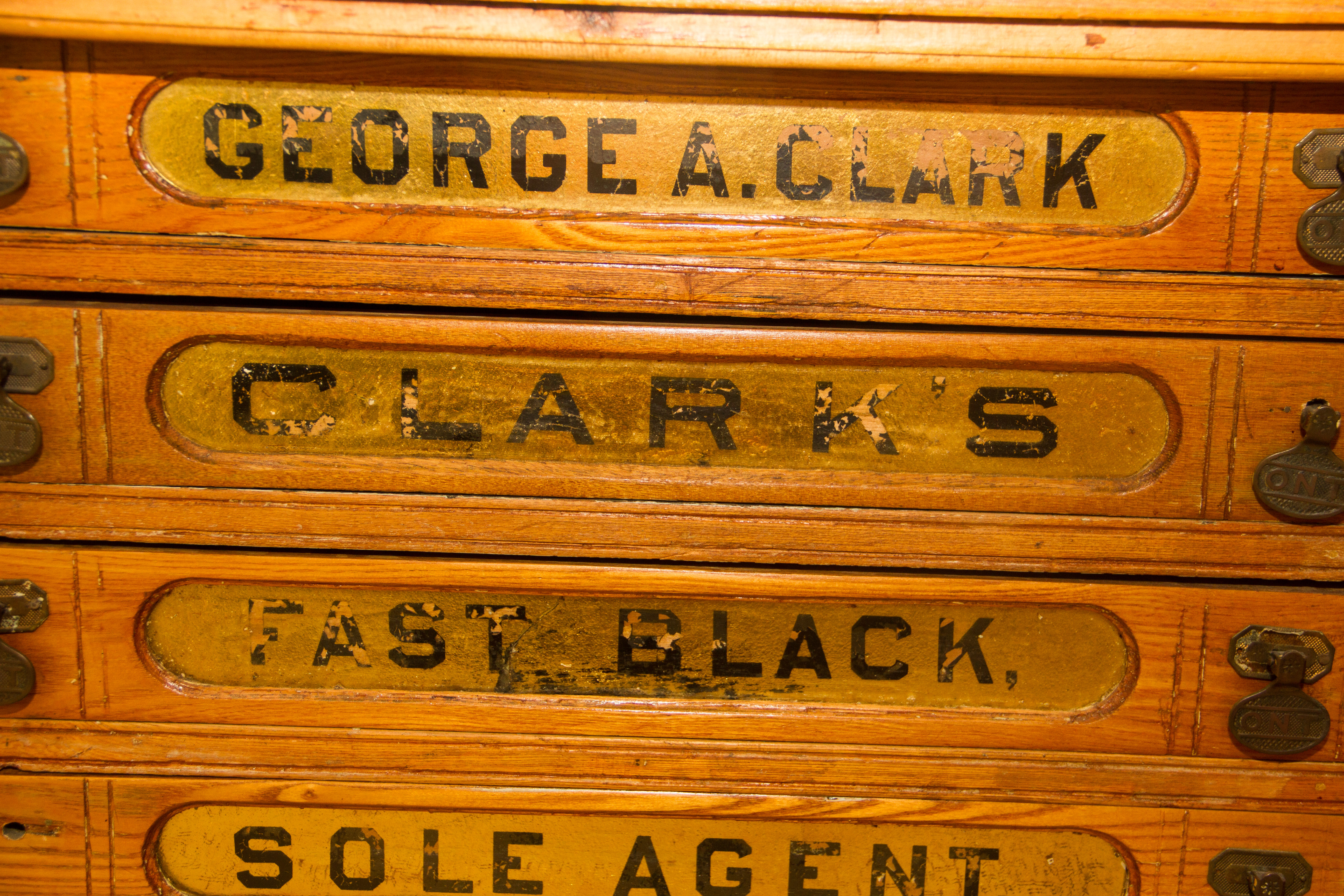 Antique Clark's Salesman Sample Spool Cabinet
