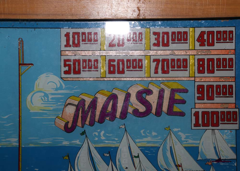 Vintage Gottlieb & Co. Wooden "Maisie" Pinball Machine