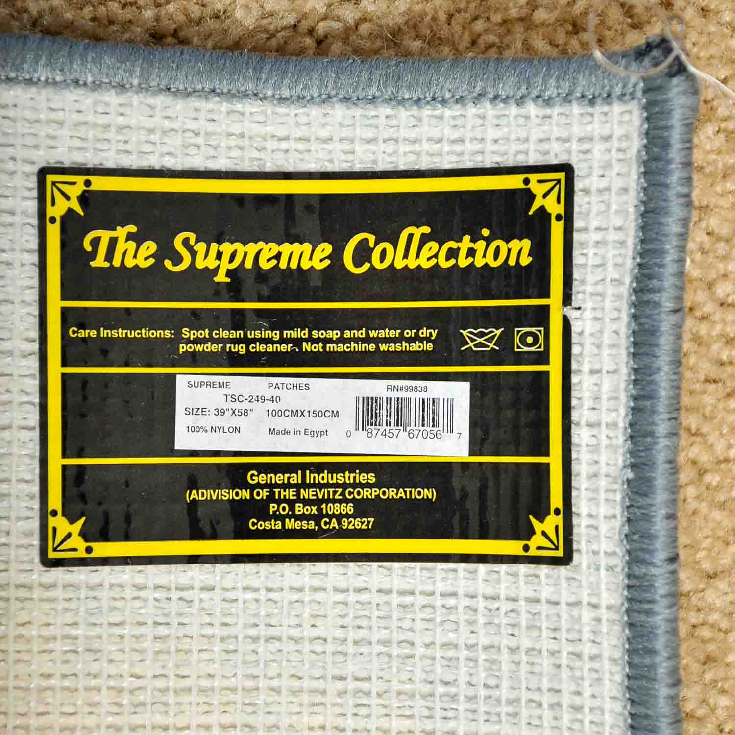 "Patches" Teddy Bear and Gingham Print Area Rug