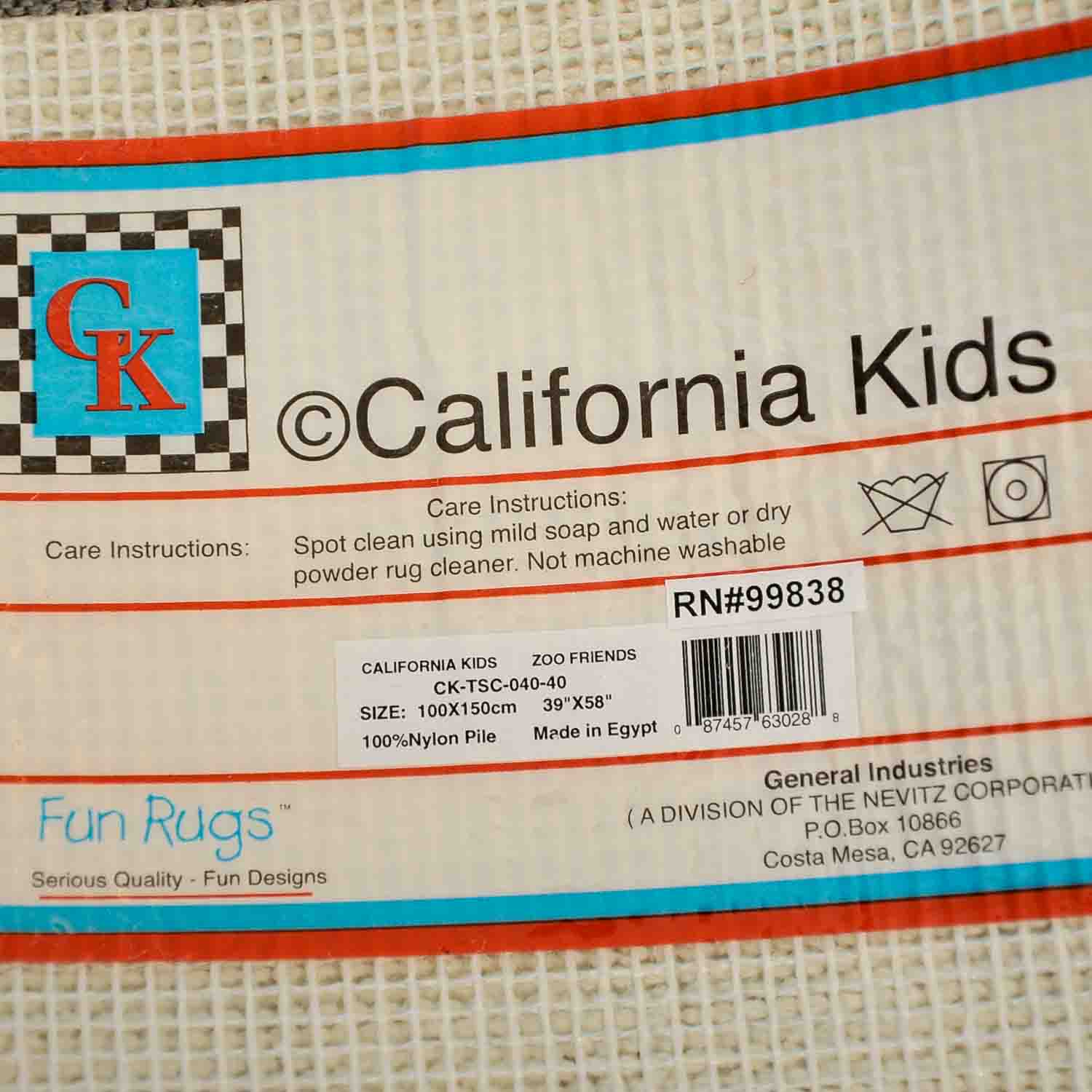 California Kids "Zoo Friends" Area Rug