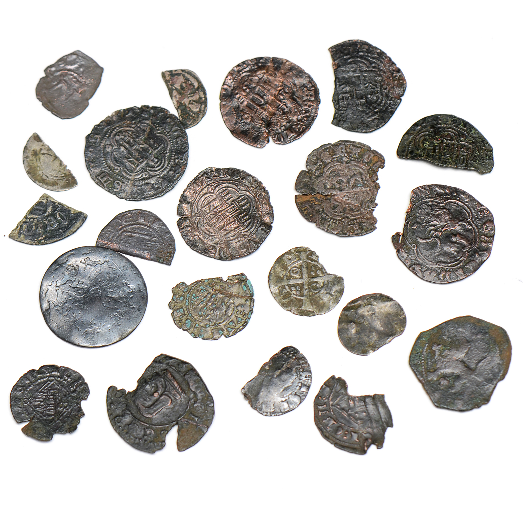 Lot of Medieval Spanish Coins and Fragments