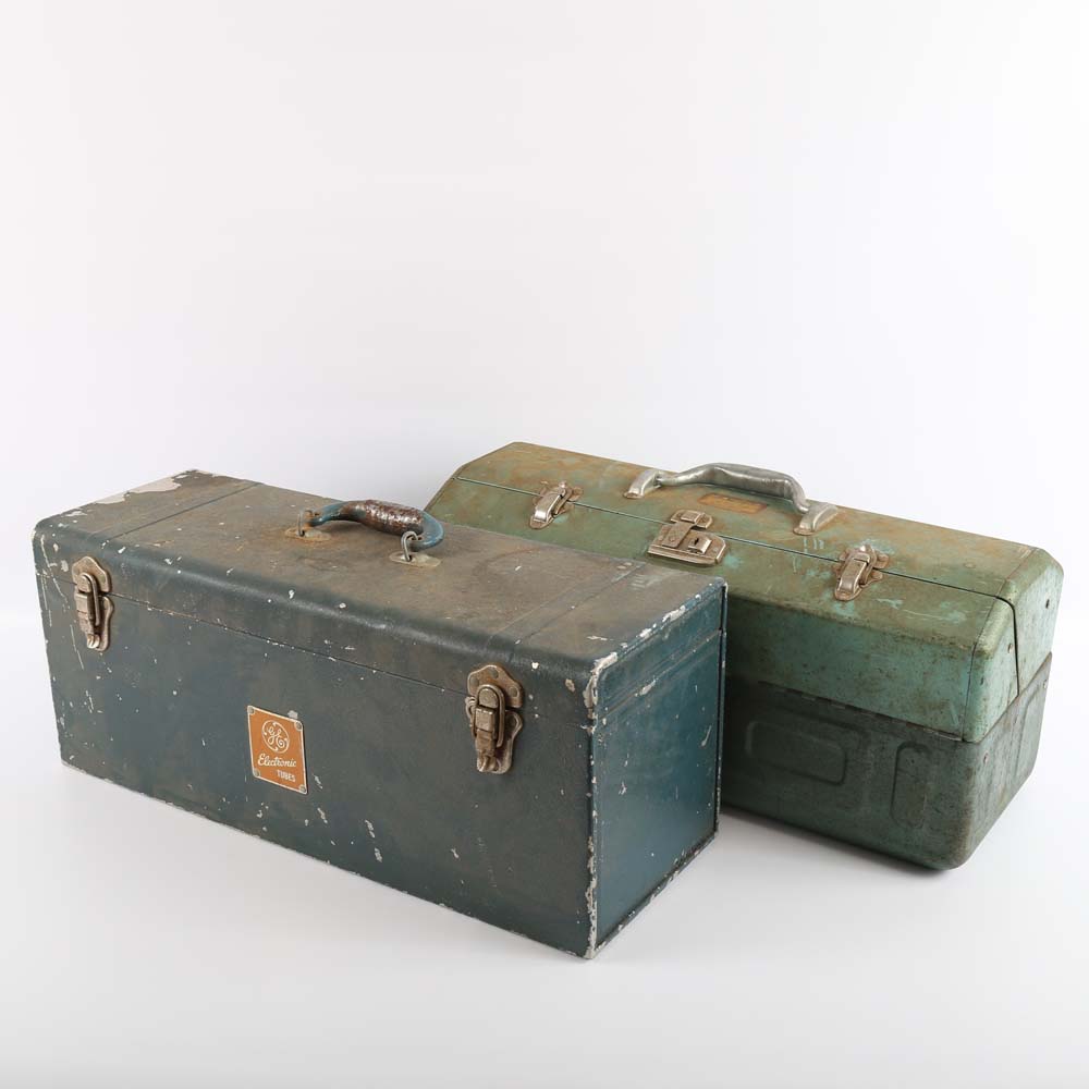 Vintage Toolbox and Vintage Tackle box