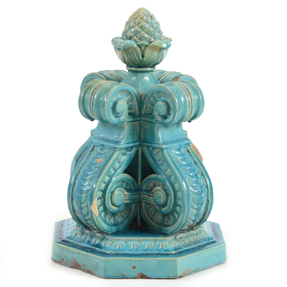 Antique Faience Architectural Finial