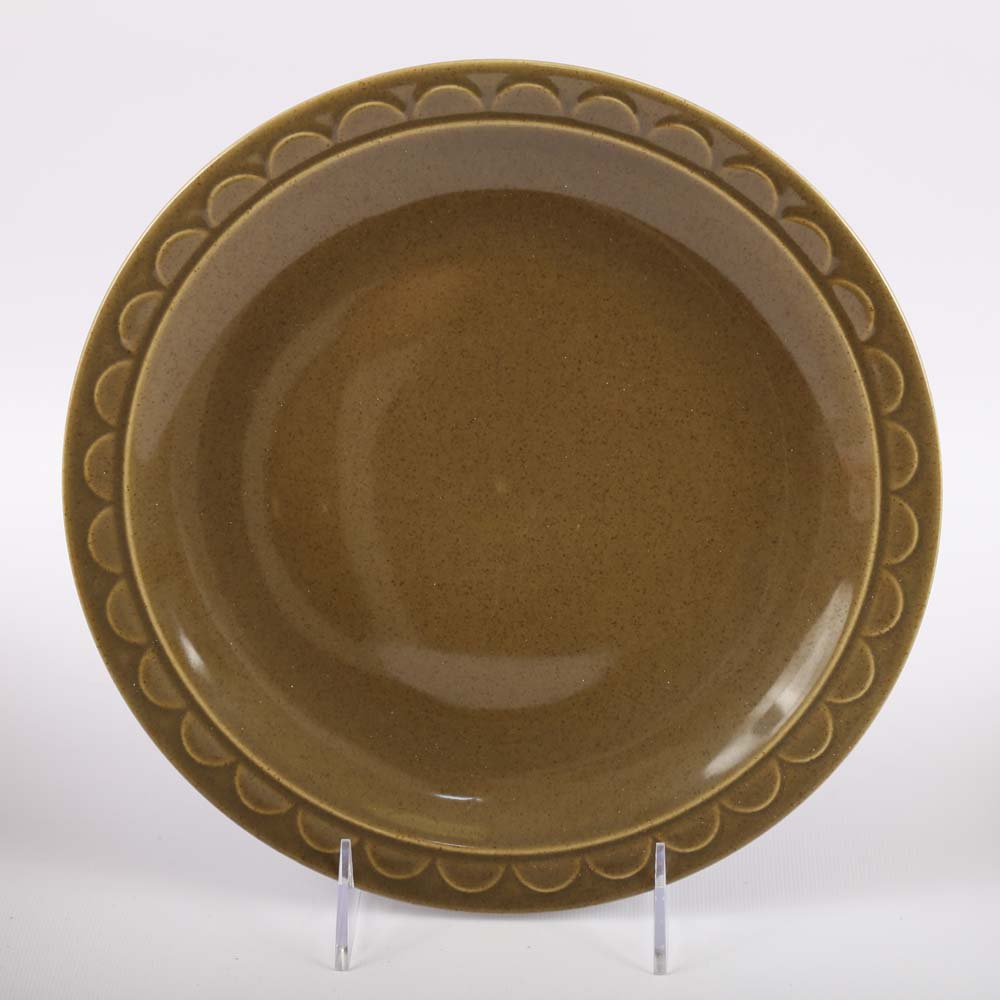 Set of 1970s Wooden Charges and DInner Plates