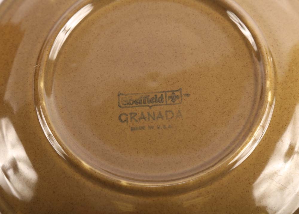 Set of 1970s Wooden Charges and DInner Plates