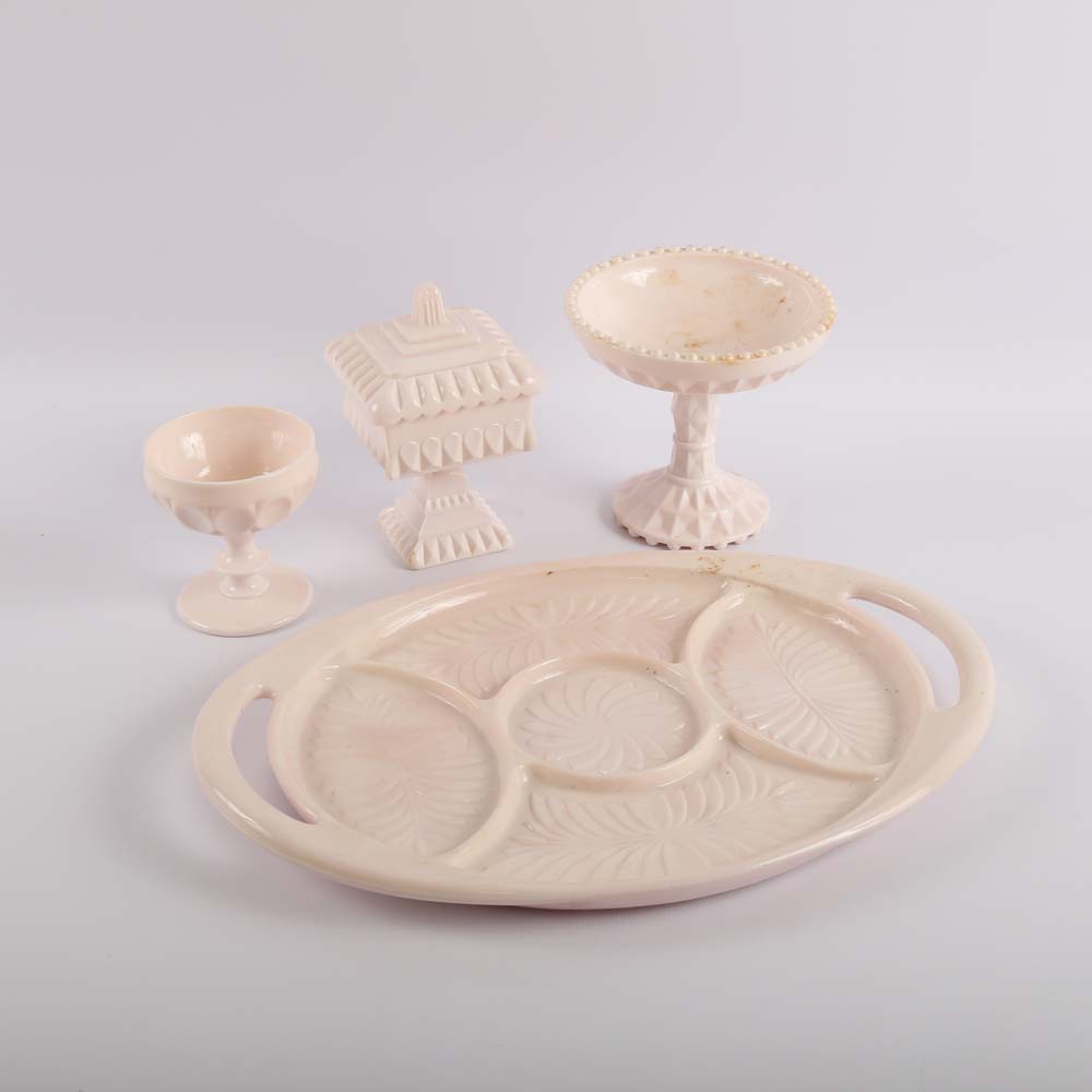 Jeanette "Shell Pink" Milk Glass