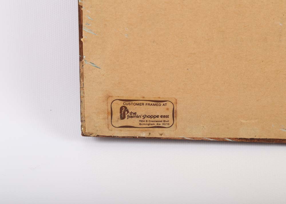 Antique Robert Shaw Etching "Old Barracks, Trenton, NJ, 1758"