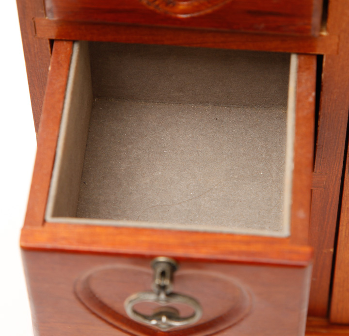 Vintage Wooden Heart Motif Jewelry Box