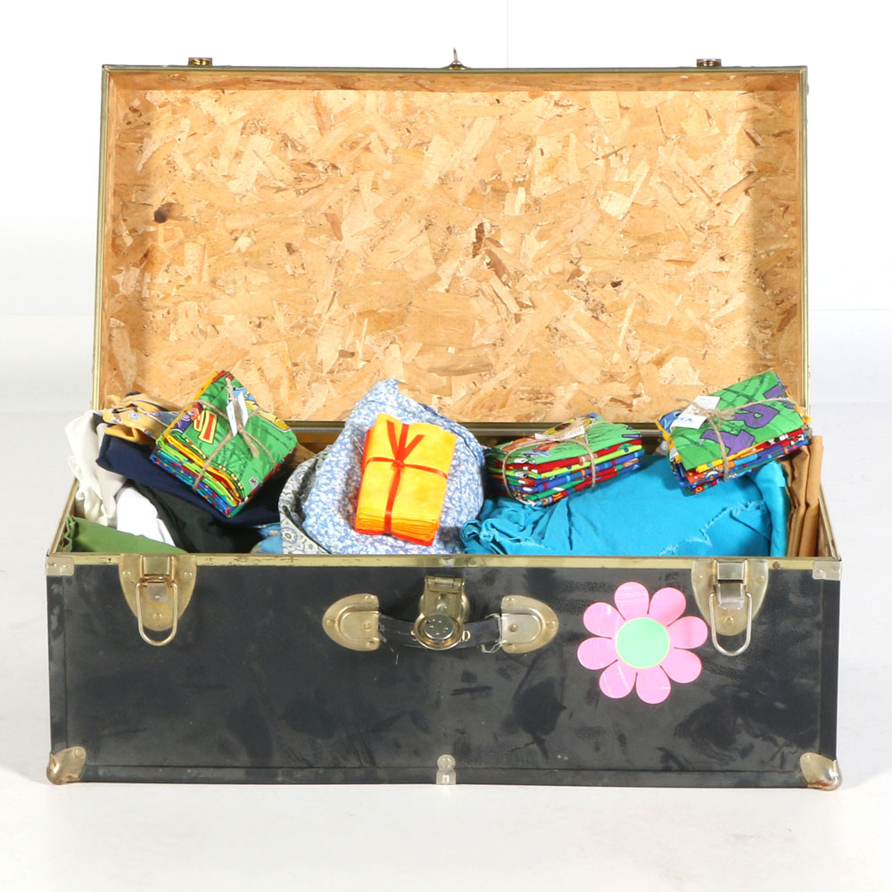 Vintage Trunk Full of Fabric