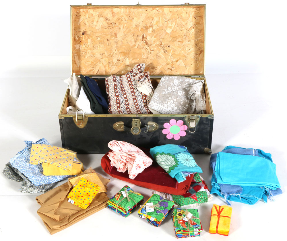 Vintage Trunk Full of Fabric
