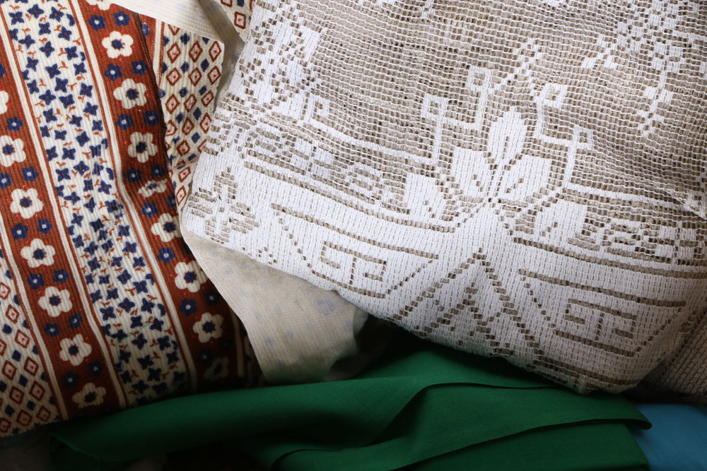 Vintage Trunk Full of Fabric