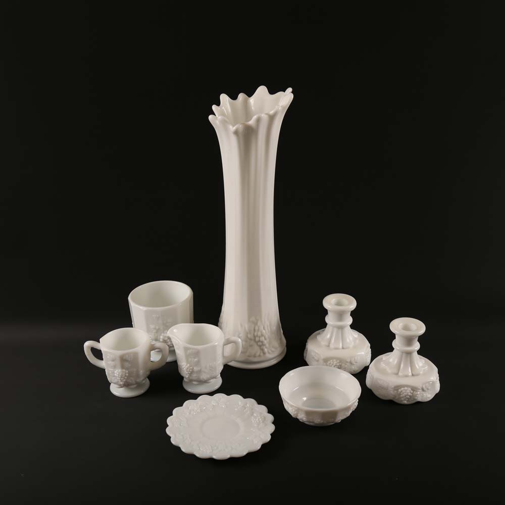 Westmoreland Paneled Grape Milk Glass
