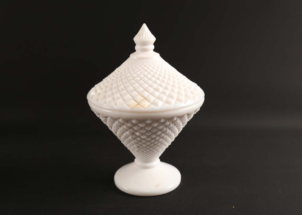 Assortment of Vintage Milk Glass