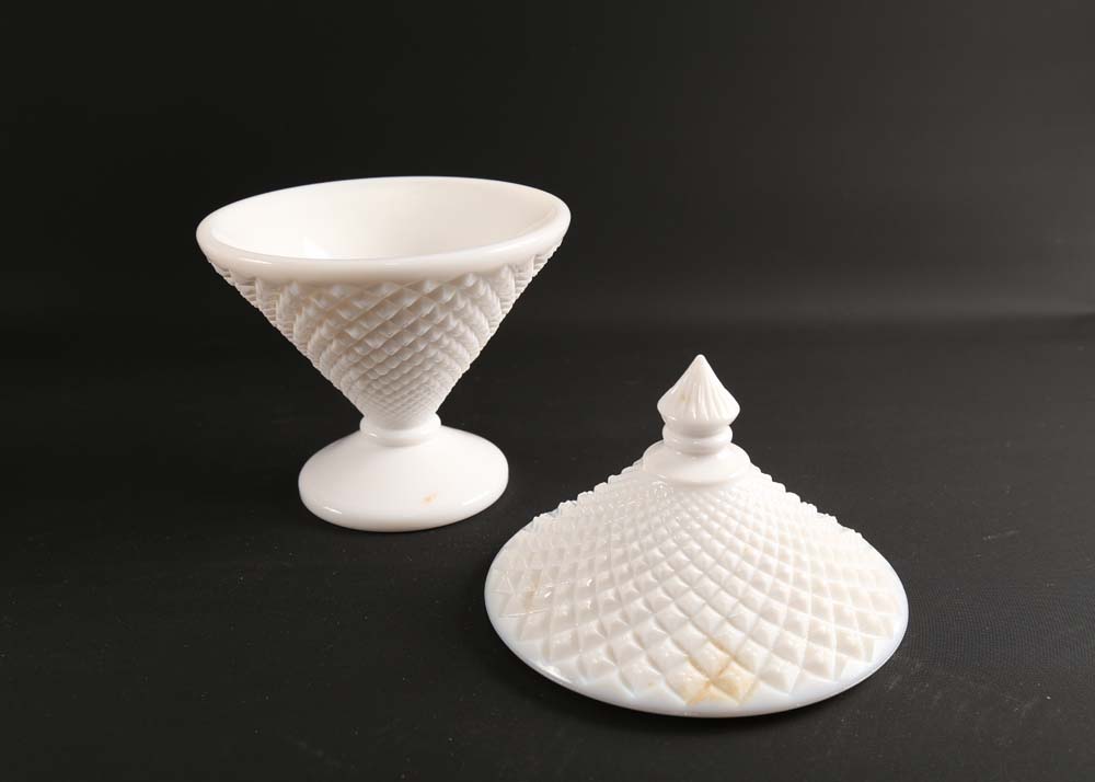 Assortment of Vintage Milk Glass