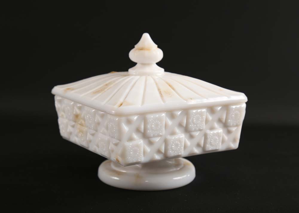 Assortment of Vintage Milk Glass