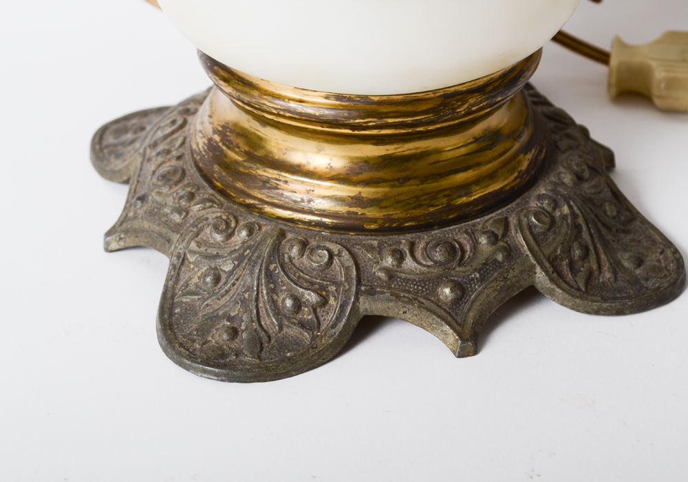 Antique Emerald Shade Parlor Lamp