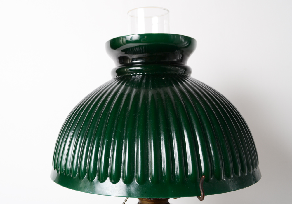 Antique Emerald Shade Parlor Lamp