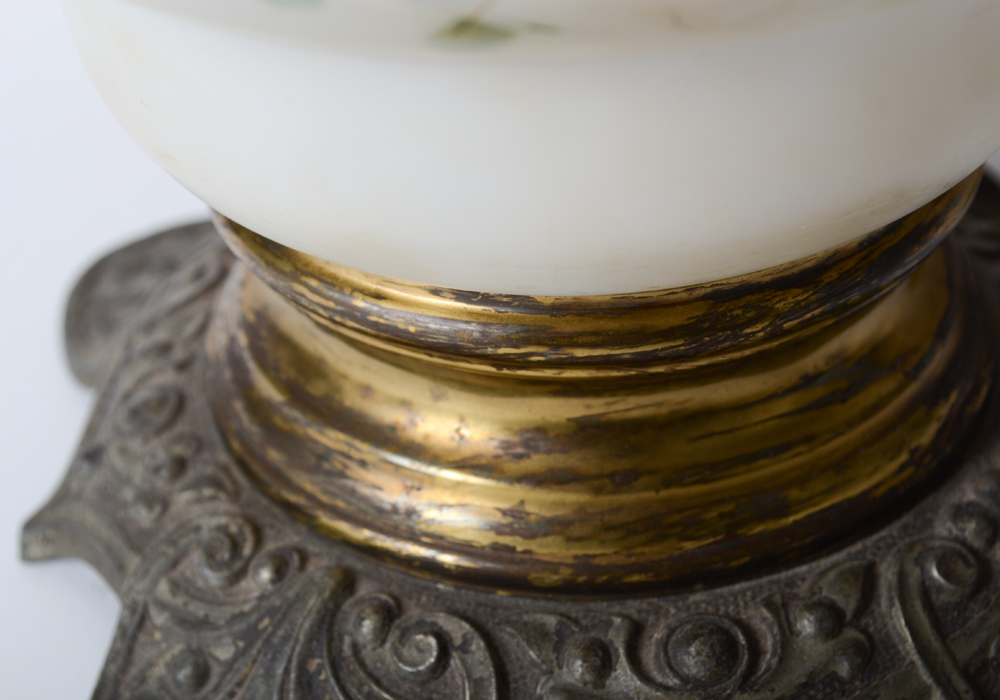 Antique Emerald Shade Parlor Lamp